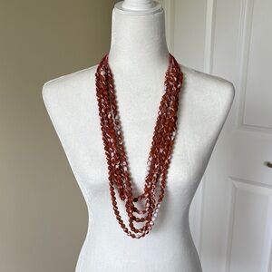 J. Jill Multi-Strand Necklace - Red and Pink